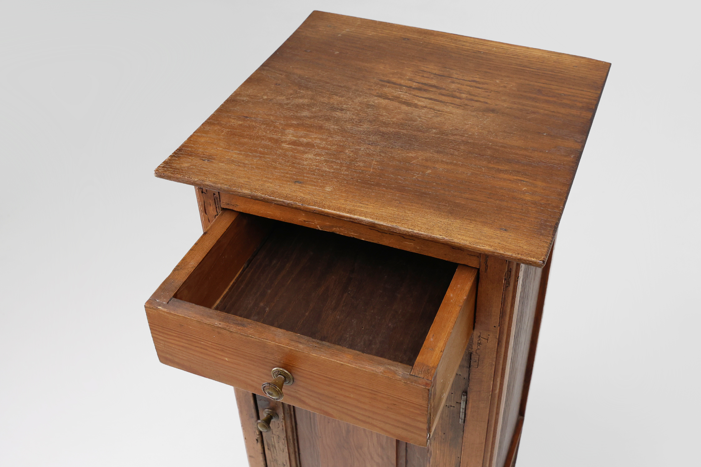 19th Century French antique nightstand in solid pine woodthumbnail